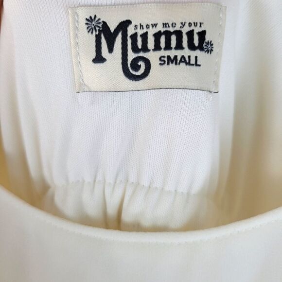 Show Me Your Mumu Caitlin Ruffle Maxi Dress Size Small White / Ivory - Picture 6 of 11